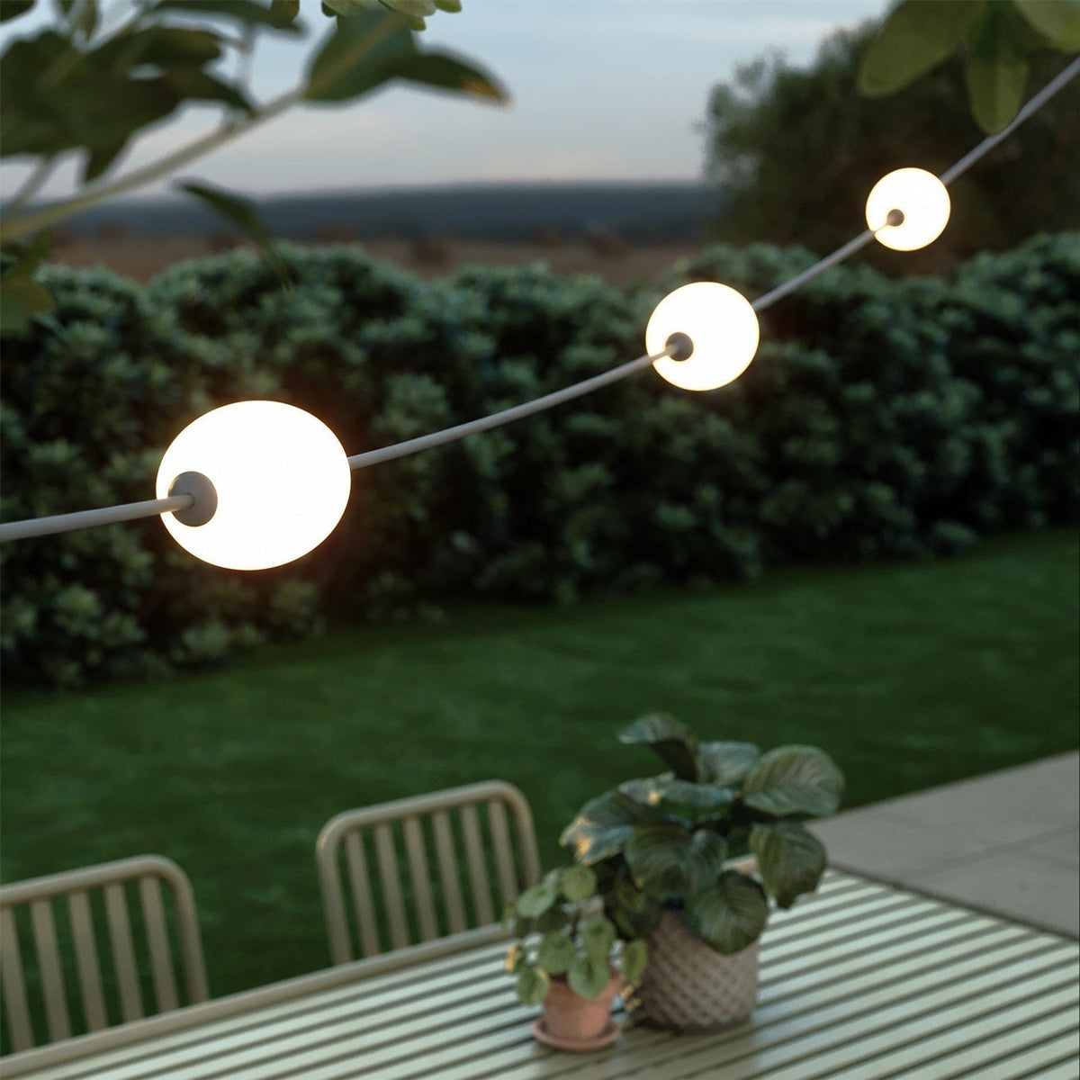 Catena luminosa 3 punti luce da esterno IP67 Grigio - Marina3