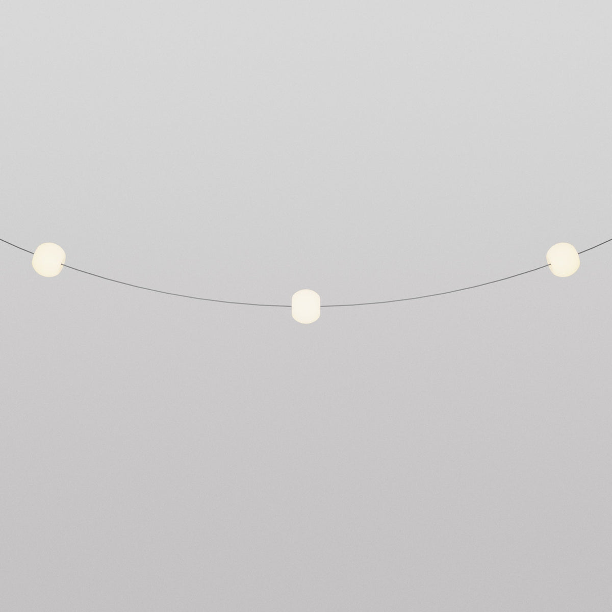 Catena luminosa 3 punti luce da esterno IP67 Grigio - Marina3 Cherry 140 cm