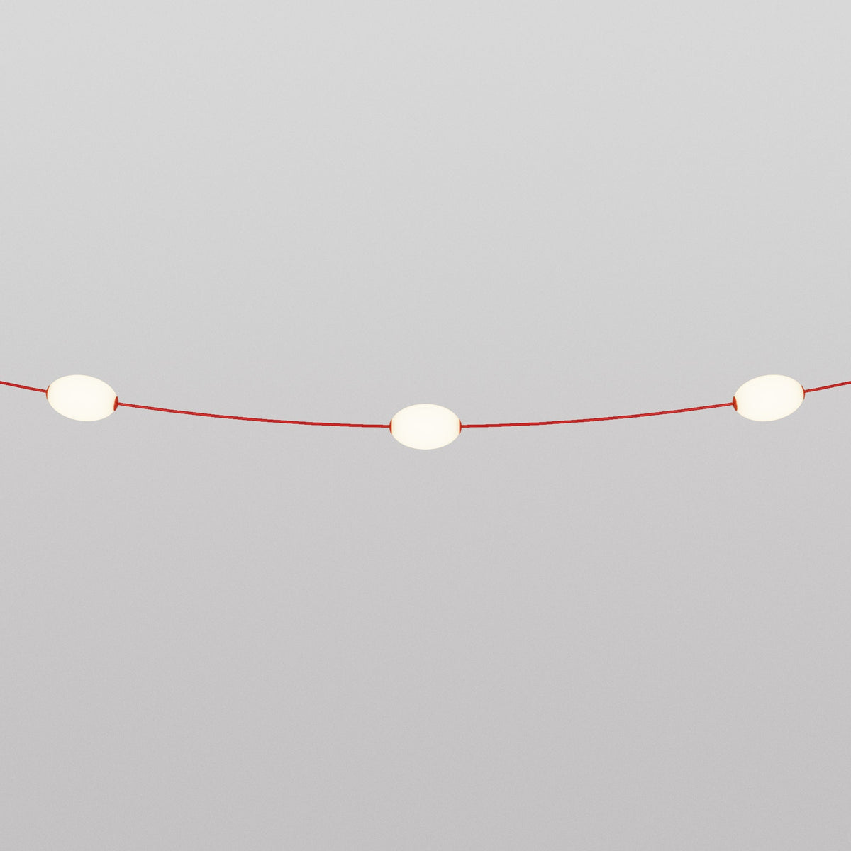 Catena luminosa 3 punti luce da esterno IP67 Rosso stella marina - Marina3