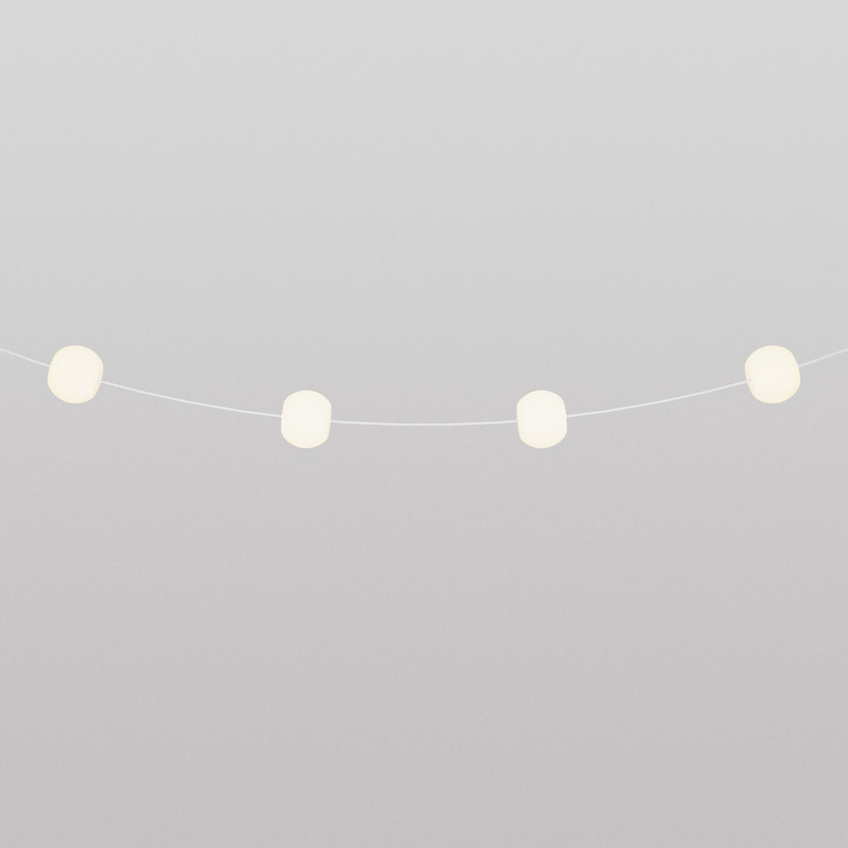 Catena luminosa 4 punti luce da esterno IP67 Bianco Sabbia - Marina4 Cherry 70 cm