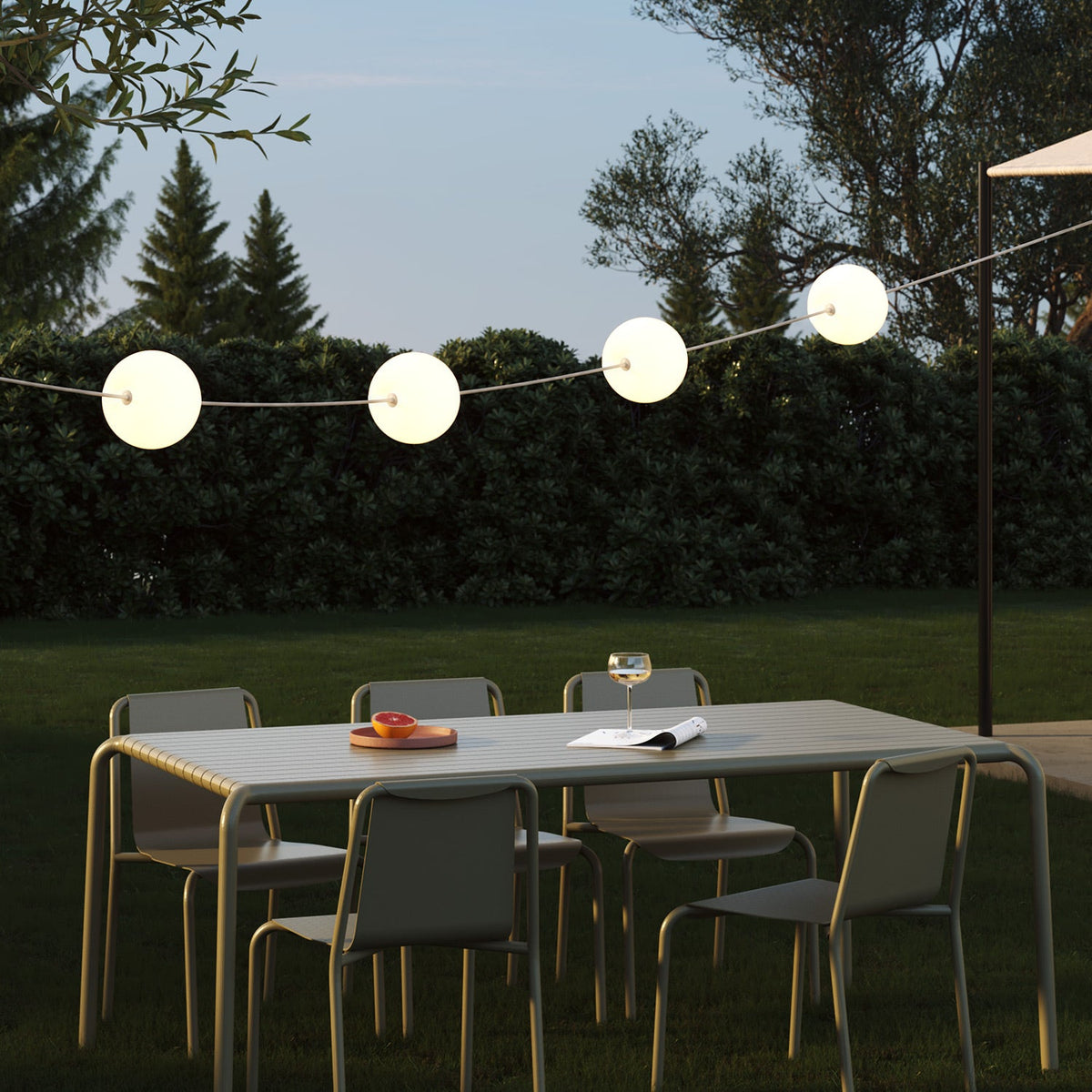 Catena luminosa 4 punti luce da esterno IP67 Desert Brown - Marina4 Cherry 70 cm
