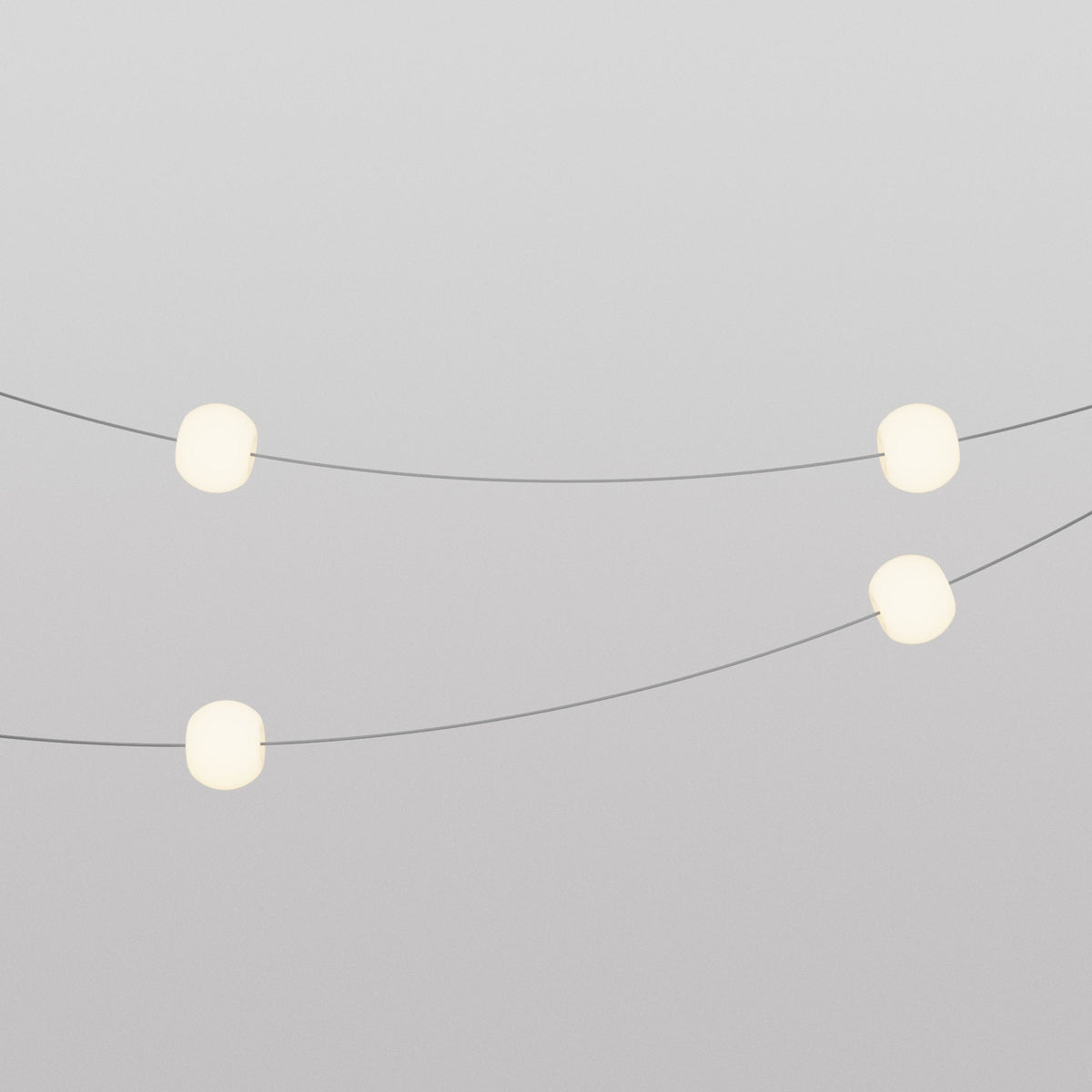 Catena luminosa 4 punti luce da esterno IP67 Grigio - Marina4 Cherry 140 cm