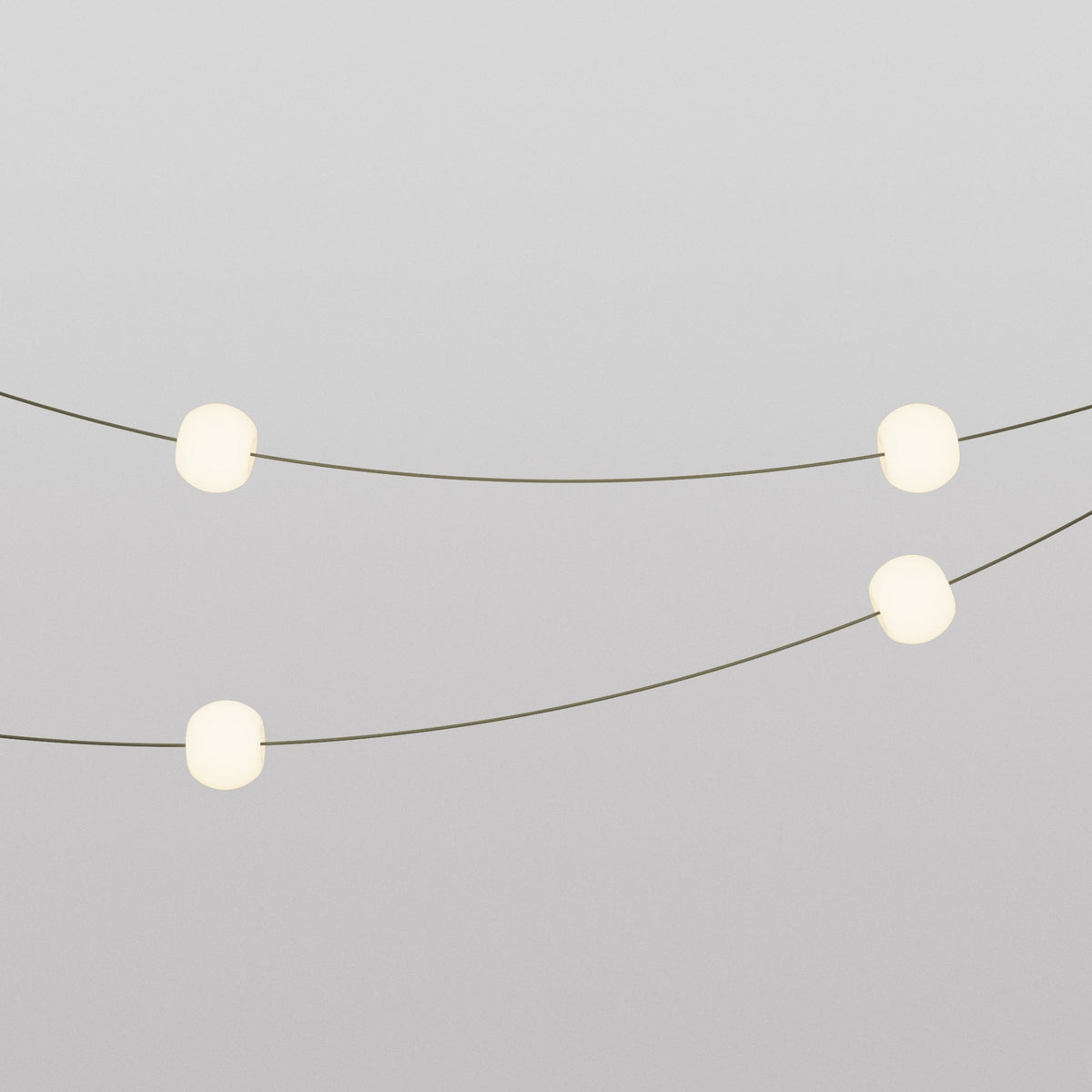 Catena luminosa 4 punti luce da esterno IP67 Verde Oliva - Marina4 Cherry 140 cm
