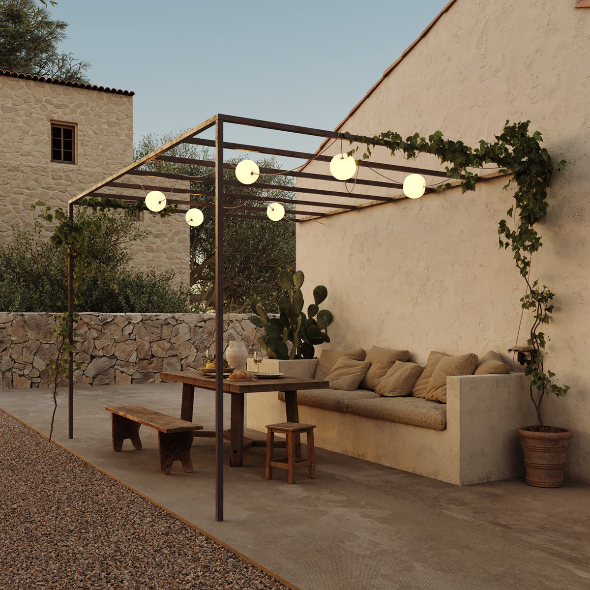 Catena luminosa 6 punti luce da esterno IP67 Desert Brown - Marina6 Cherry 140 cm