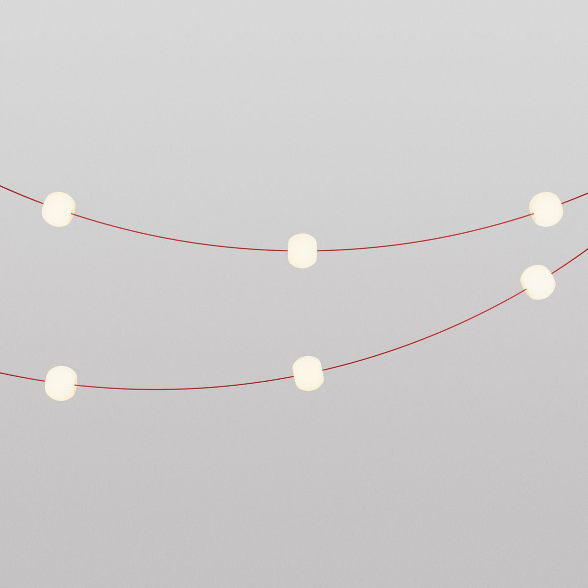 Catena luminosa 6 punti luce da esterno IP67 Rosso Stella Marina - Marina6 Cherry 140 cm
