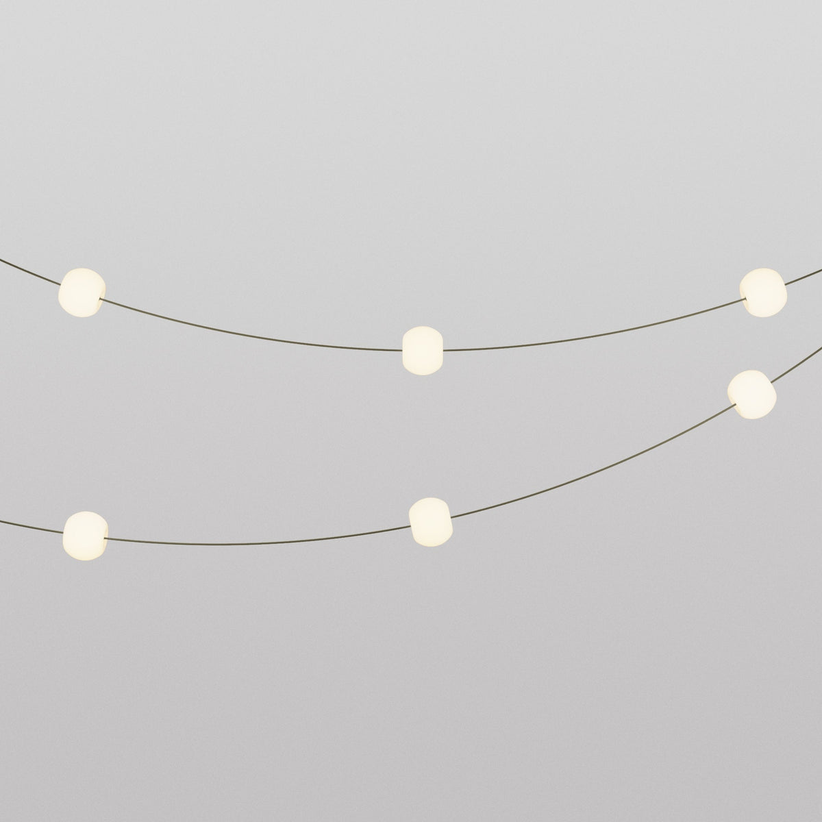 Catena luminosa 6 punti luce da esterno IP67 Verde Oliva - Marina6 Cherry 140 cm