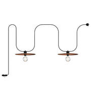 Catenaria Modulair da esterno IP65 portatile con 2 paralumi - Rame e Bronzo