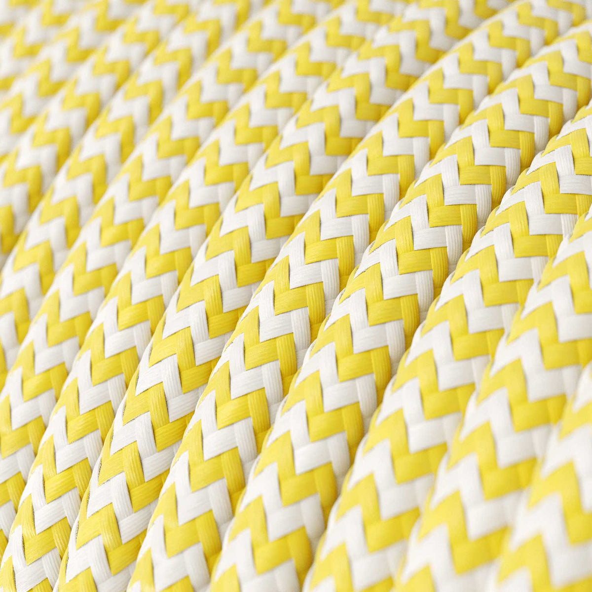 Cavo colorato per illuminazione Giallo Mais e Bianco Ottico ZigZag - L'Originale Creative Cables, per lampade di design - RZ10