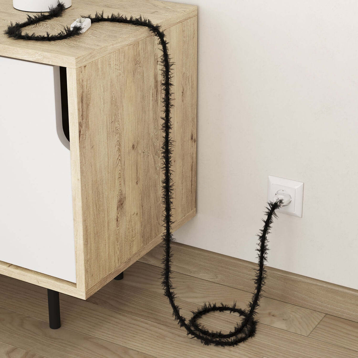 Cavo elettrico in tessuto Nero Carbone Marlene - L'Originale Creative Cables, ideale per lampadari creativi - TP04