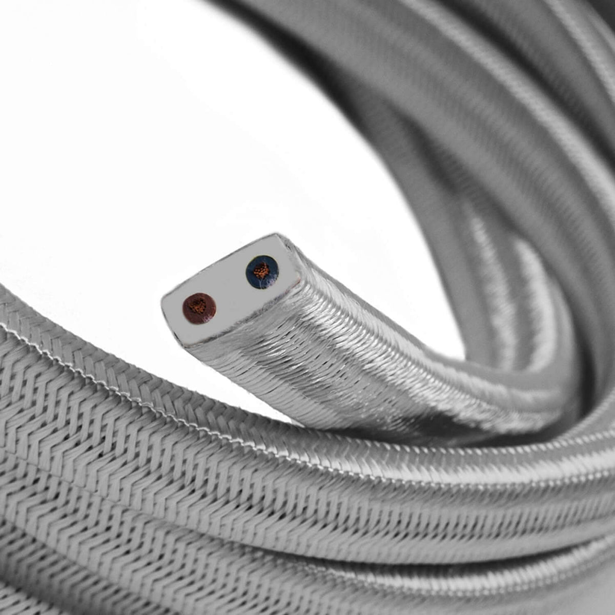 Cavo elettrico per catenaria rivestito in tessuto Argento CM02