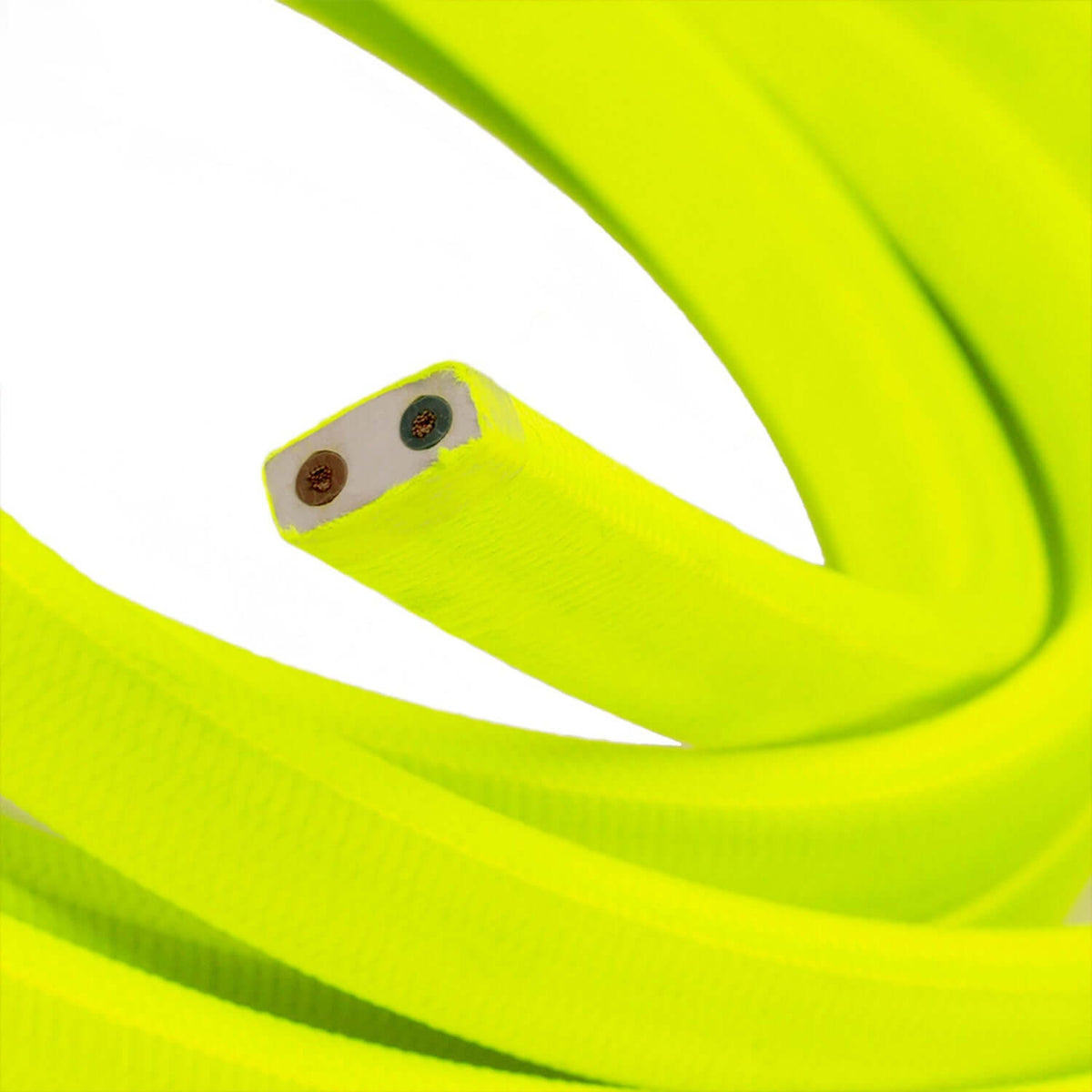 Cavo elettrico per catenaria rivestito in tessuto Giallo Fluo CF10
