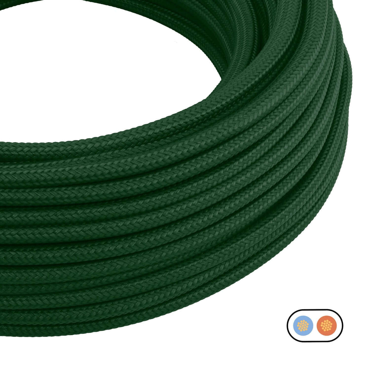 Cavo elettrico piatto Verde Bosco lucido - PM21