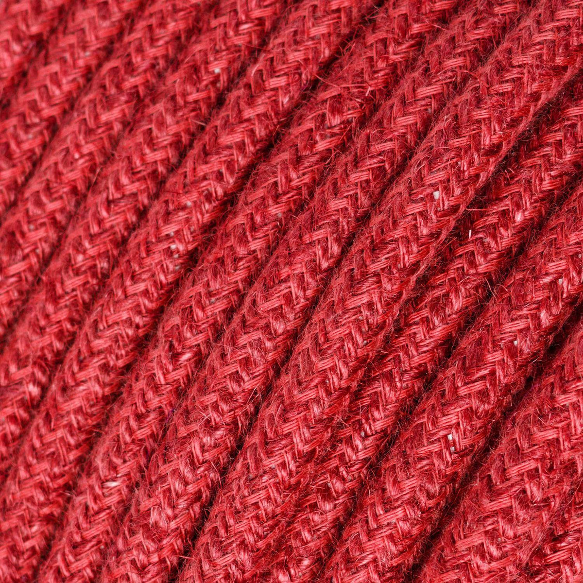 Cavo elettrico rivestito in juta Rosso Ciliegia