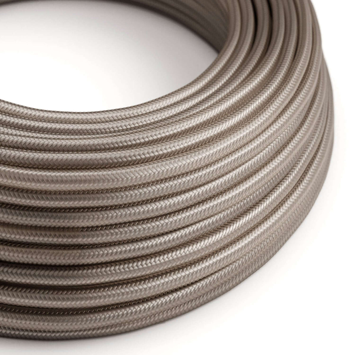 Cavo elettrico tessile lucido color Cipria - L'Originale Creative Cables, per impianti a vista di design - RM27