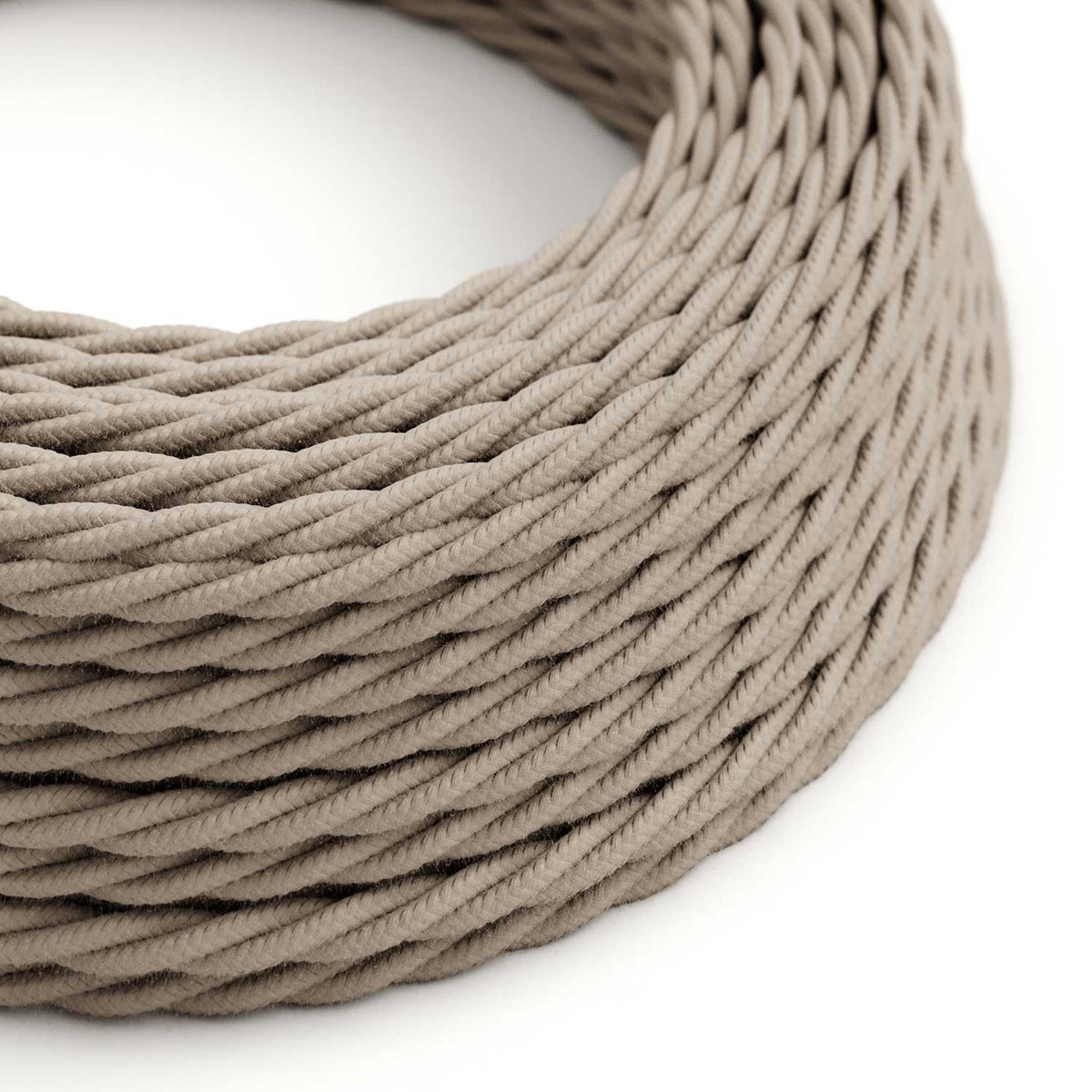 Cavo elettrico trecciato in cotone Grigio Tortora - L'Originale Creative Cables, la scelta migliore per le tue luci - TC43