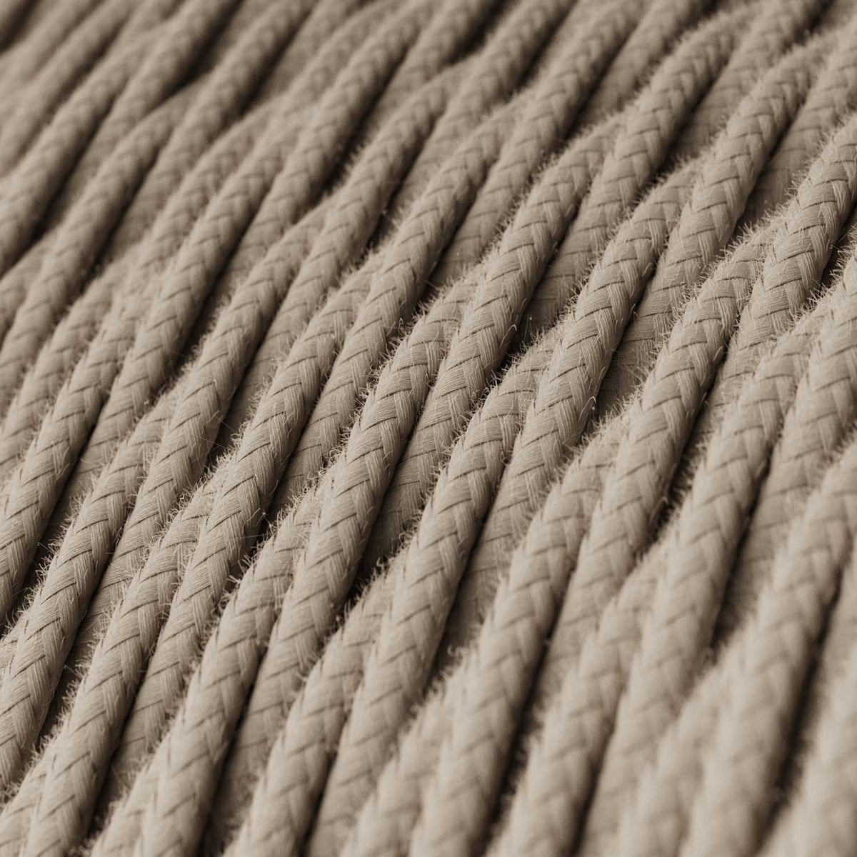 Cavo elettrico trecciato in cotone Grigio Tortora - L'Originale Creative Cables, la scelta migliore per le tue luci - TC43