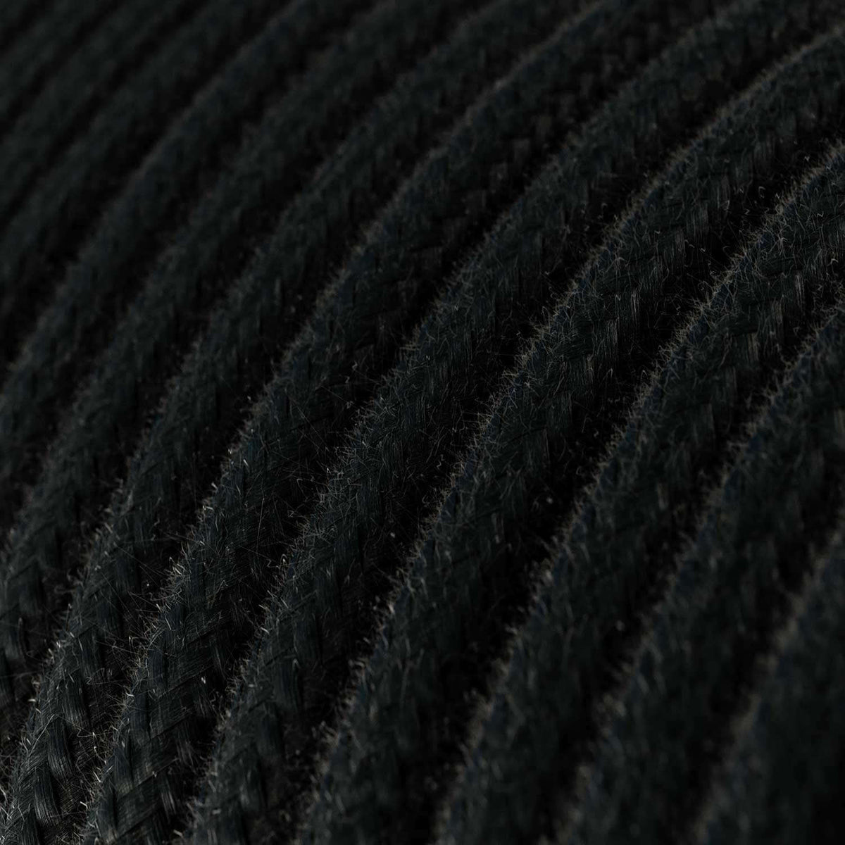 Cavo elettrico Ultra Soft in silicone rivestito in cotone Nero Carbone - RC04 rotondo 2x0,75 mm