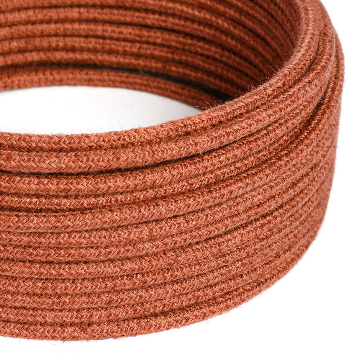 Cavo per illuminazione in juta Arancione Argilla - L'Originale Creative Cables, per lampade a sospensione e da parete - RN27