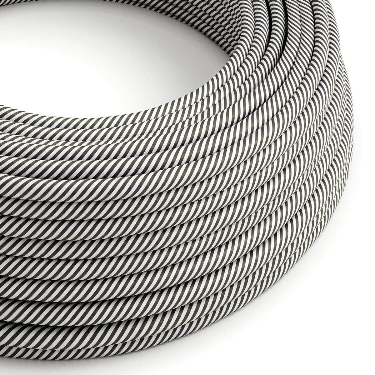 Cavo tessile per illuminazione Bianco e Ardesia Vertigo - L'Originale Creative Cables, per decorazioni luminose uniche - ERM37