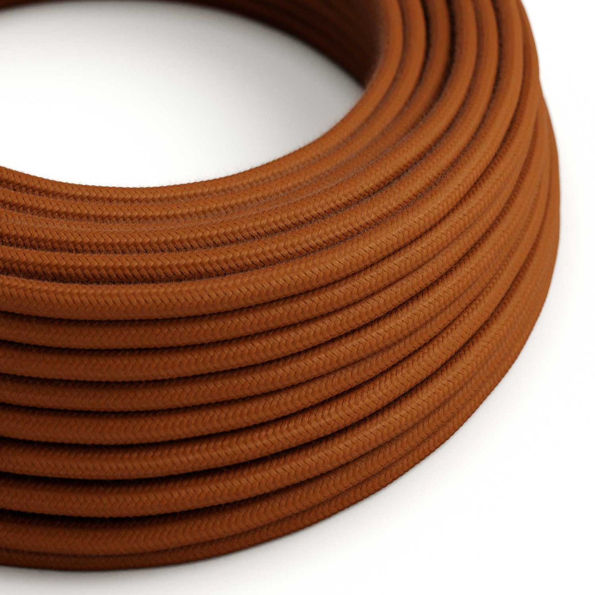Cavo tessile per illuminazione in cotone Marrone Cannella - L'Originale Creative Cables, per le tue lampade moderne - RC23