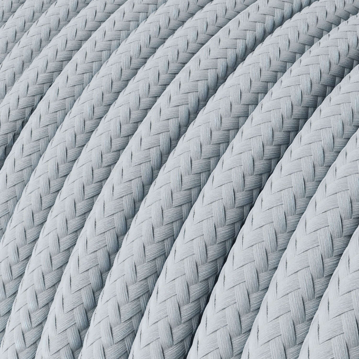 Corda elettrica in tessuto lucido Grigio Azzurro - L'Originale Creative Cables, per creare lampade uniche - RM30