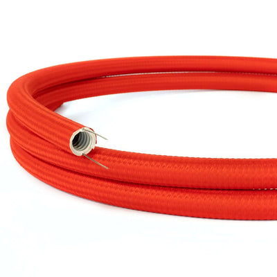 Creative-Tube, διάμετρος 20 mm, καλυμμένο με ύφασμα εφέ Μετάξι RM09 Κόκκινο, εύκαμπτο κανάλι διέλευσης καλωδίων