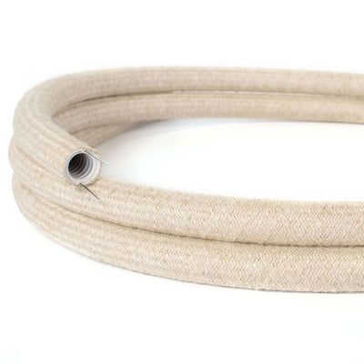 Creative-Tube, διάμετρος 20 mm, επενδεδυμένος με ύφασμα RN01 Φυσικό Λινό, εύκαμπτο κανάλι για καλώδια