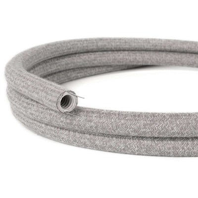 Creative-Tube, διάμετρος 20 mm, επένδυση από ύφασμα RN02 φυσικό λινό γκρι, εύκαμπτο κανάλι διέλευσης καλωδίων