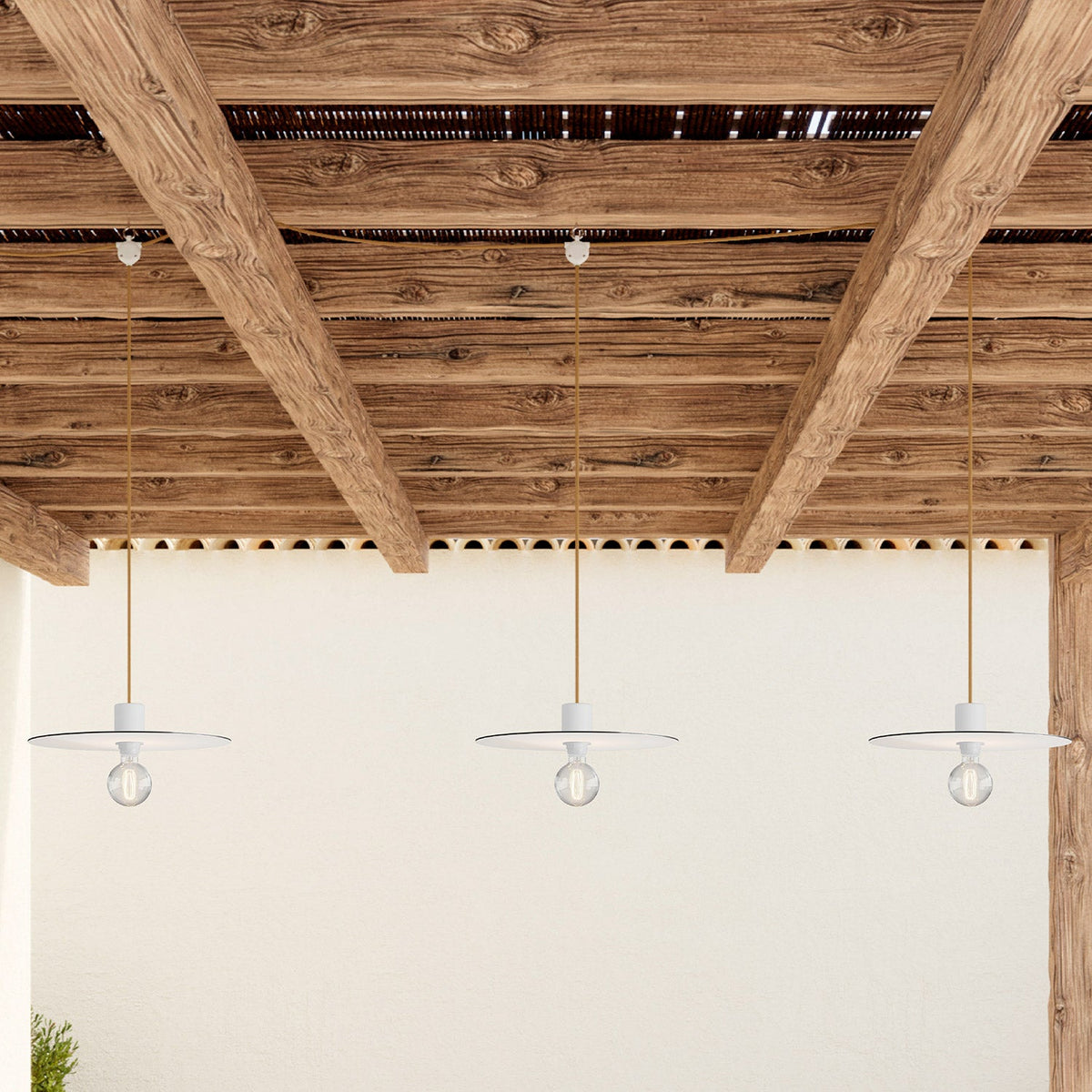 E-Snake Modulair Lampada da esterno IP65 a 3 luci con rosone e paralumi - Bianco