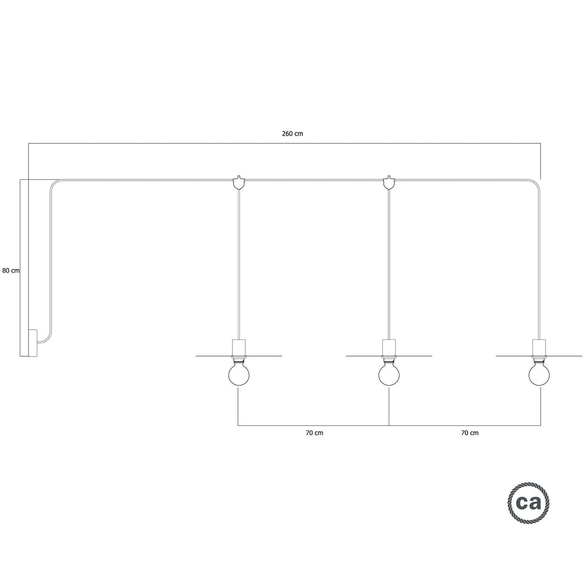 E-Snake Modulair Lampada da esterno IP65 a 3 luci con rosone e paralumi - Bianco