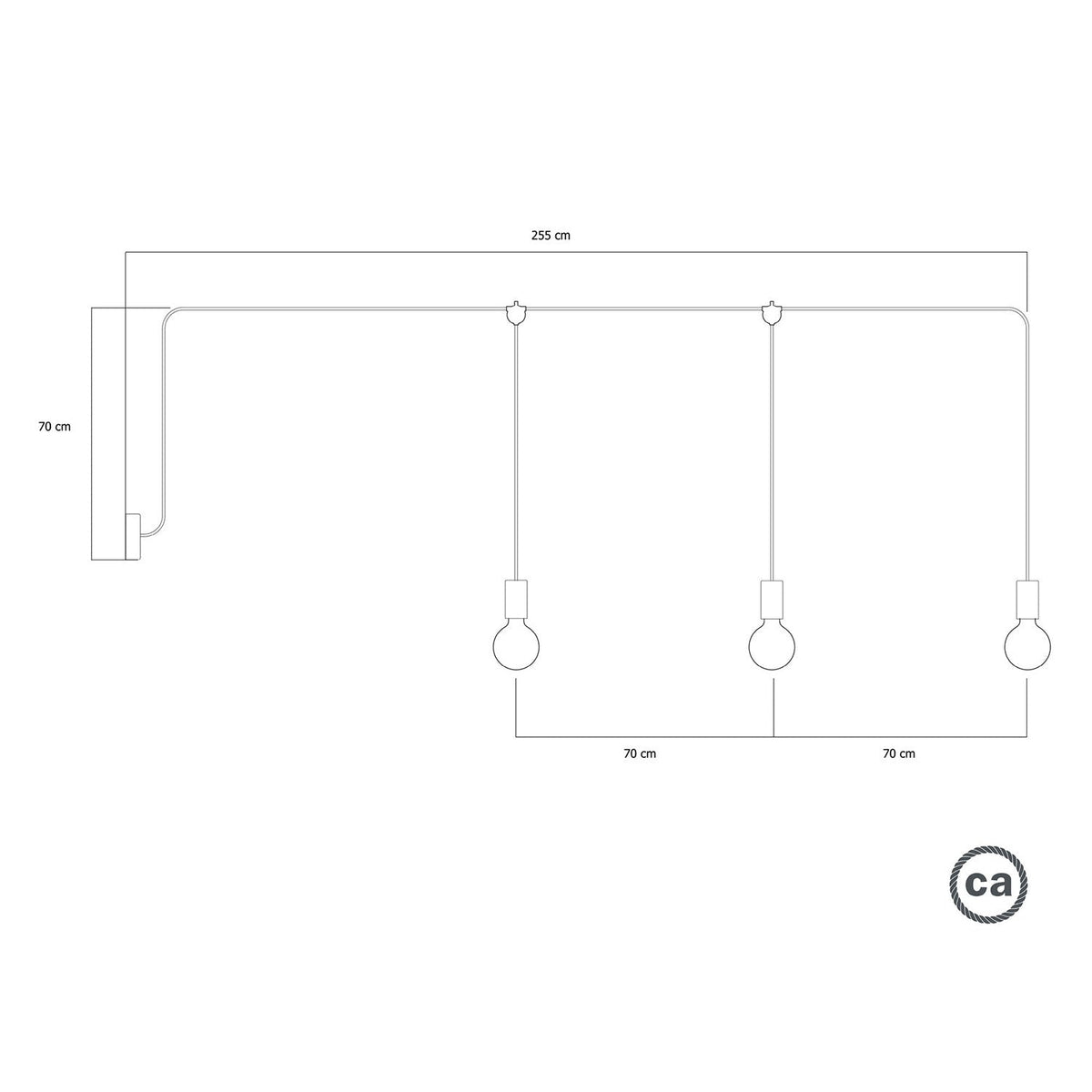 E-Snake Modulair Lampada da esterno IP65 a 3 luci con rosone - Grigio ghiaccio
