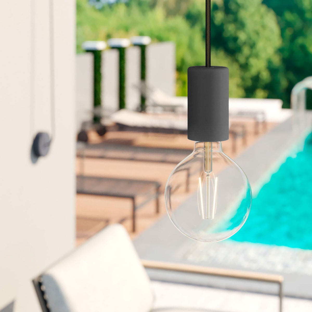 EIVA ELEGANT, kit portalampada per esterno E27 IP65 in silicone per sistema Modulair - Nero
