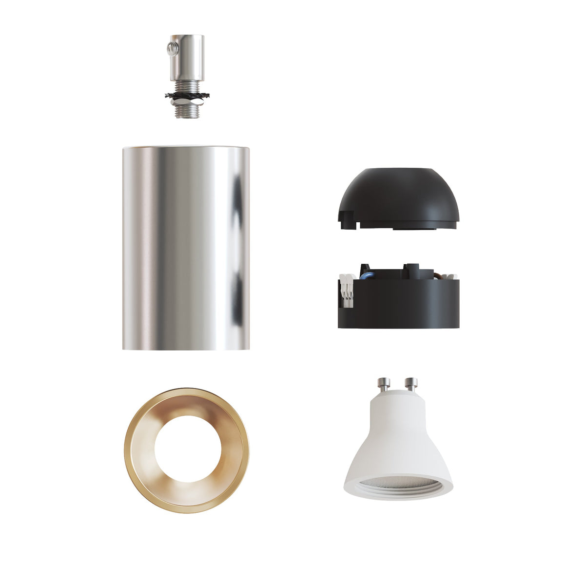 Faretto GU10 Spotlight LED Bispot - Cromo / Bronzo satinato