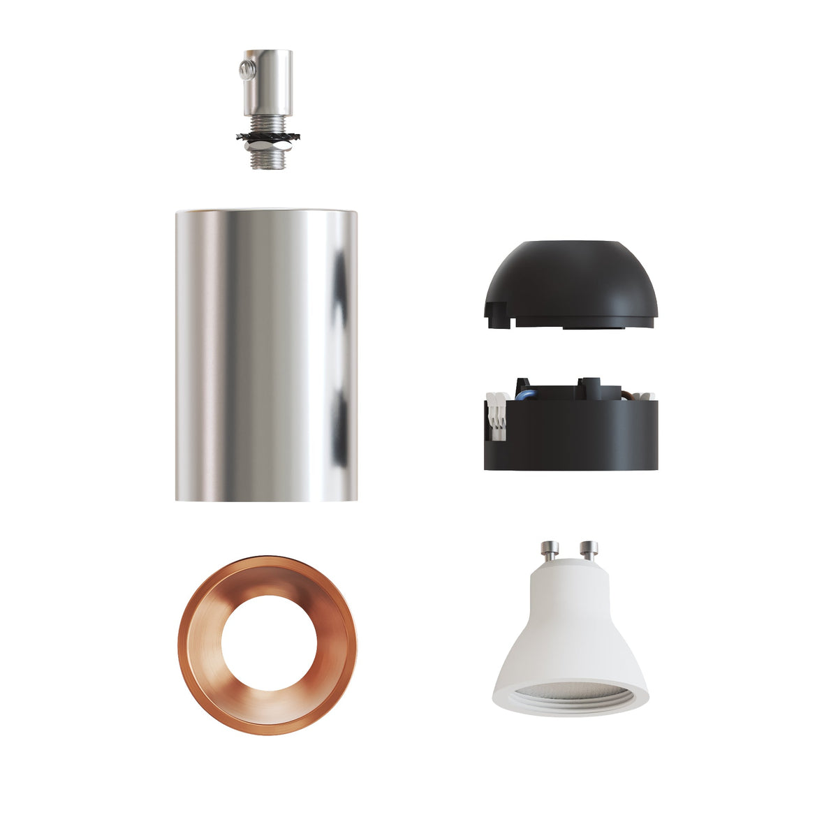 Faretto GU10 Spotlight LED Bispot - Cromo / Rame satinato