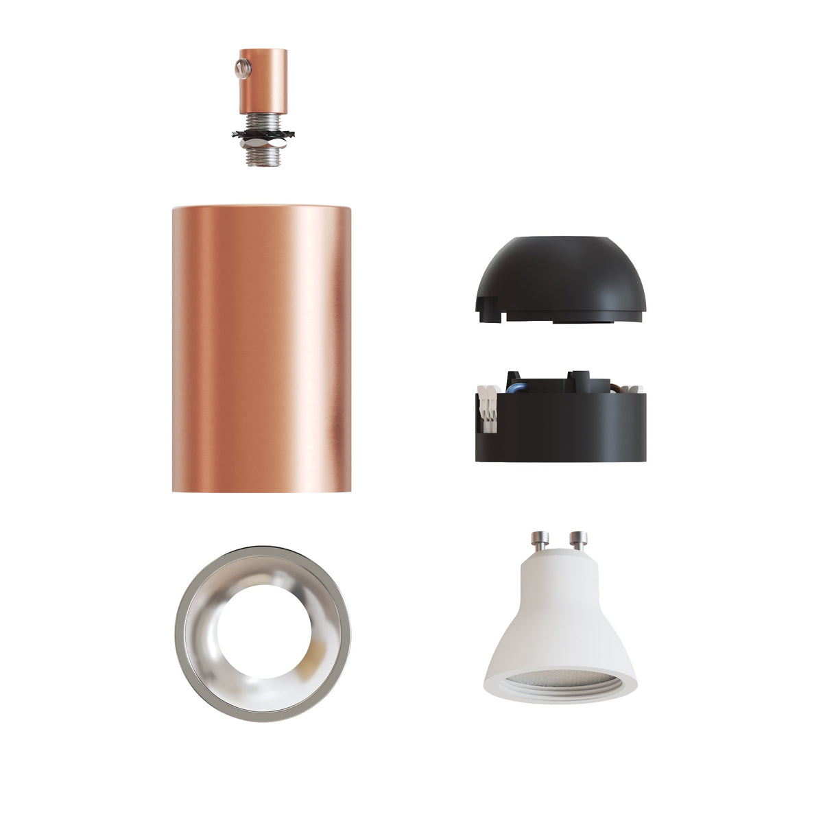 Faretto GU10 Spotlight LED Bispot - Rame satinato / Cromo