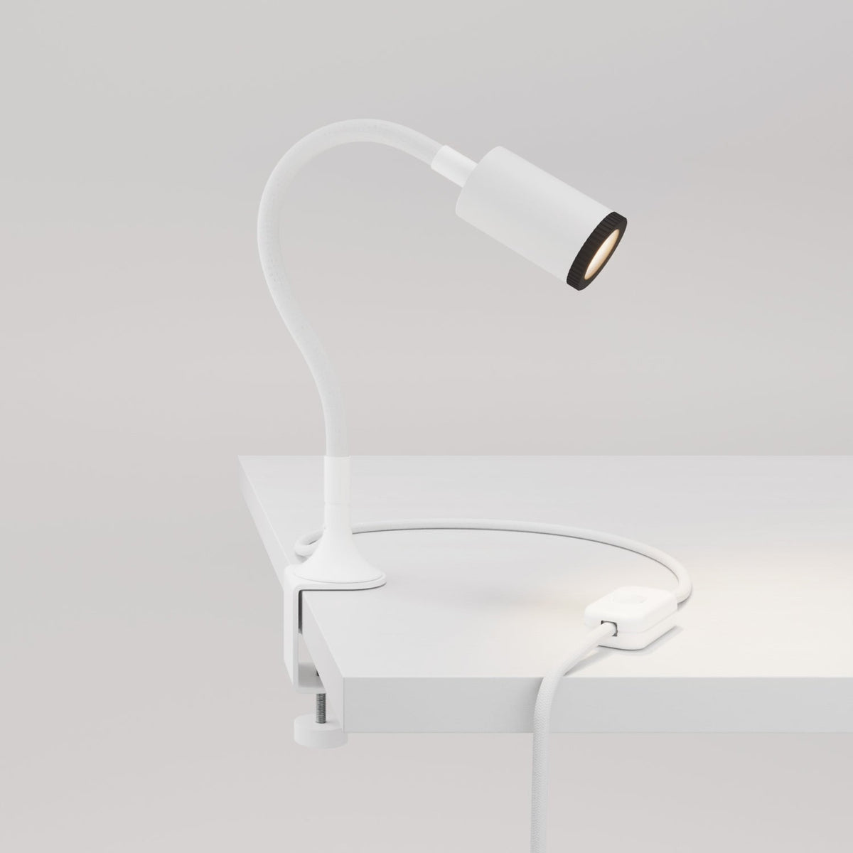 Faretto snodabile MAG-Y con pinza - Bianco opaco