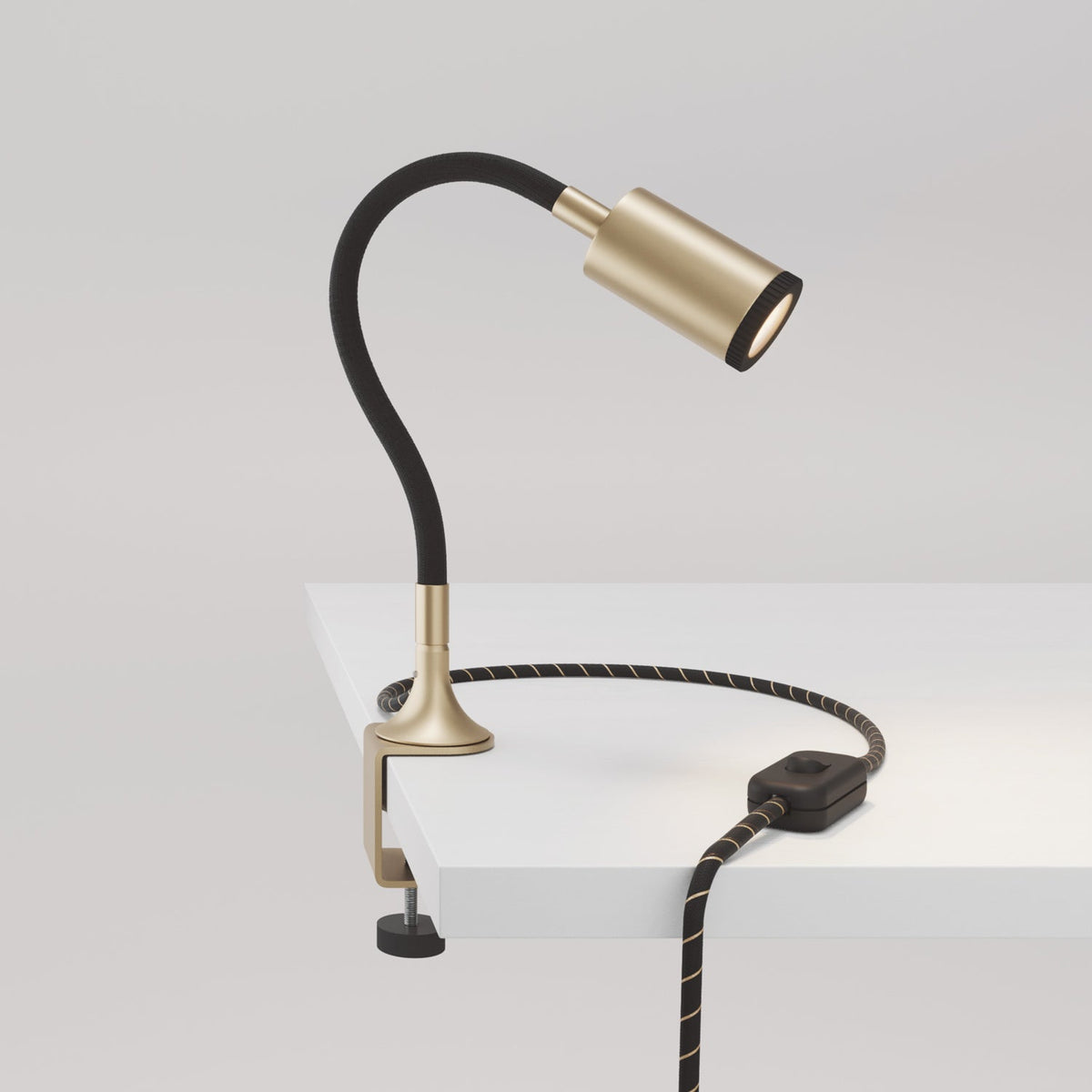 Faretto snodabile MAG-Y con pinza - Bronzo satinato