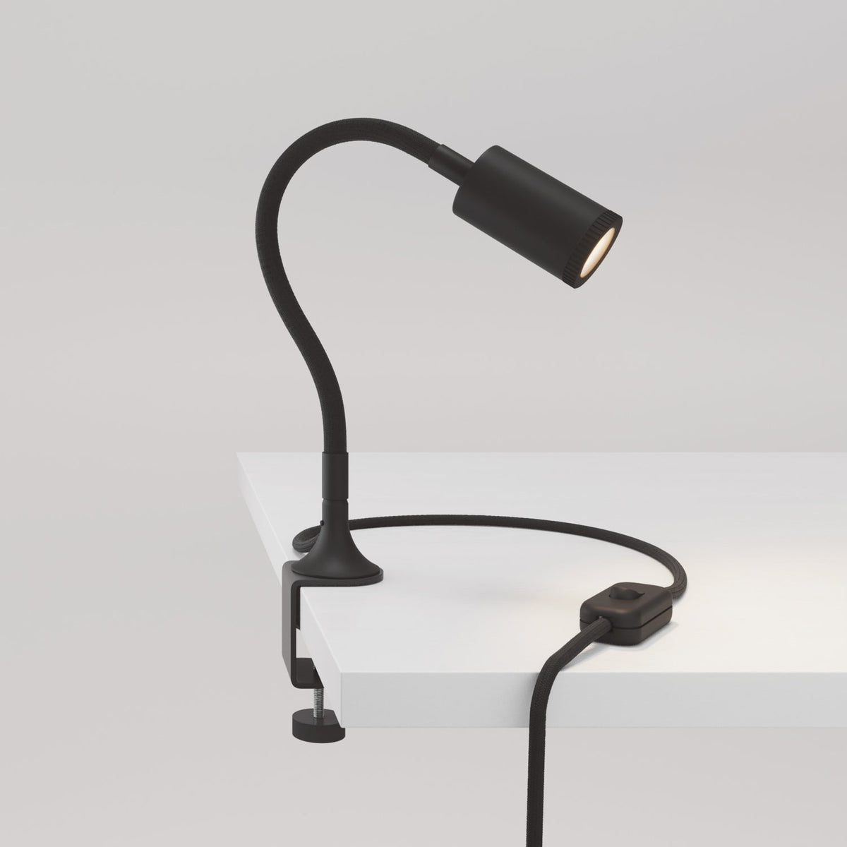 Faretto snodabile MAG-Y con pinza - Nero