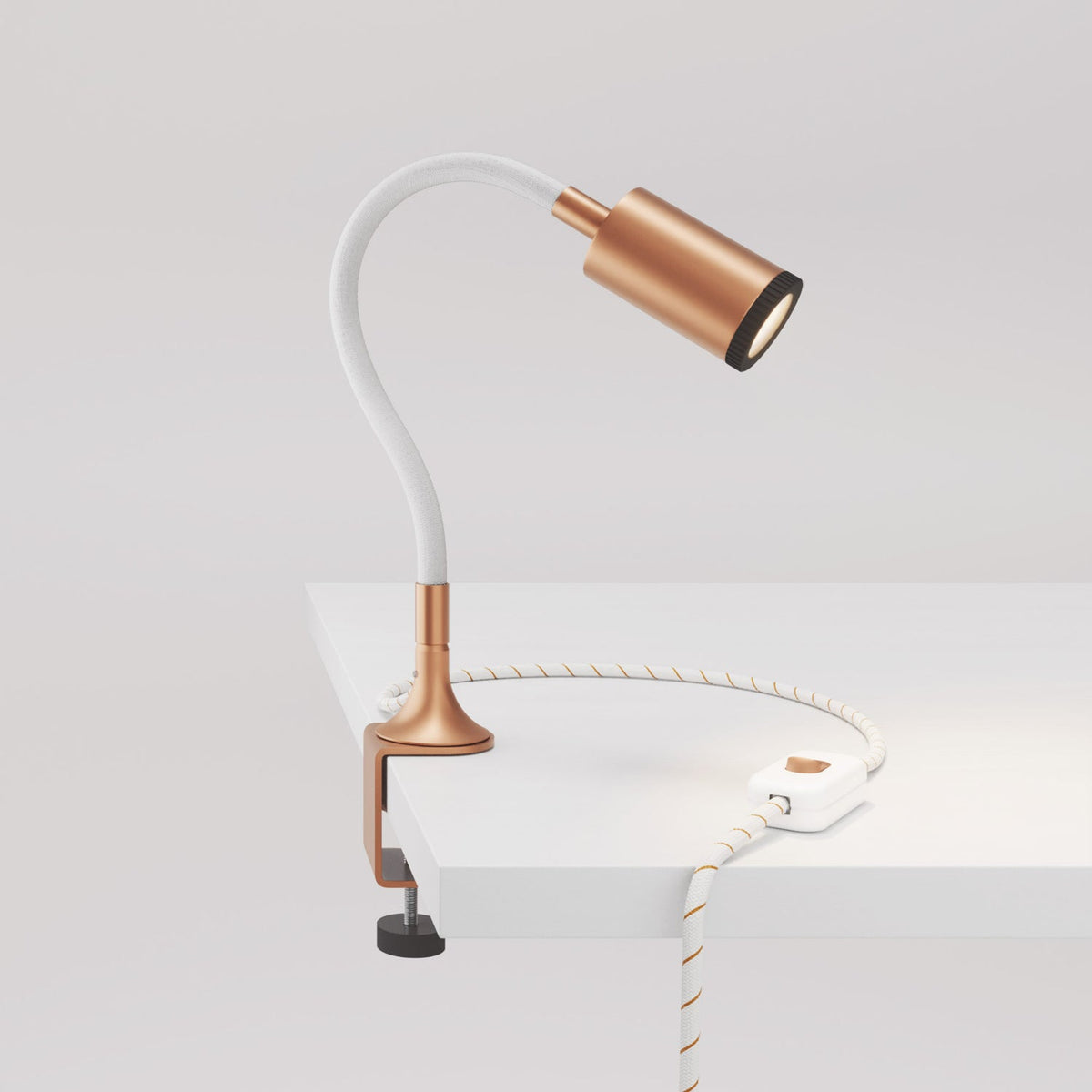 Faretto snodabile MAG-Y con pinza - Rame satinato
