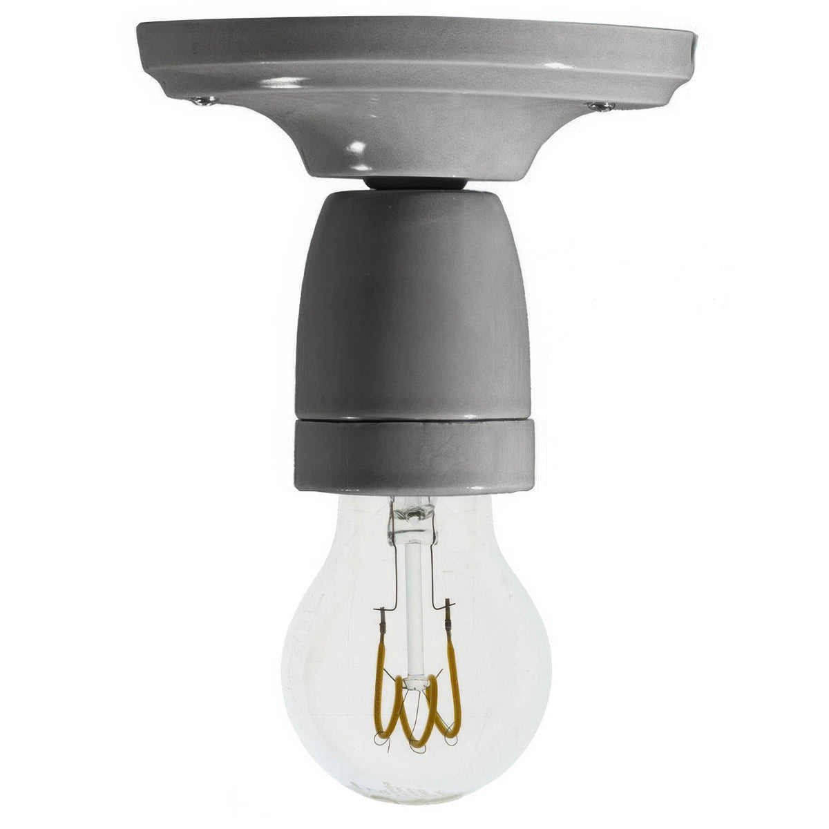 Fermaluce Color, il punto luce colorato in porcellana da parete o soffitto - Grigio