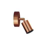 Fermaluce faretto Mini Spotlight GU1d0, lampada orientabile da parete o soffitto con snodo - Rame satinato