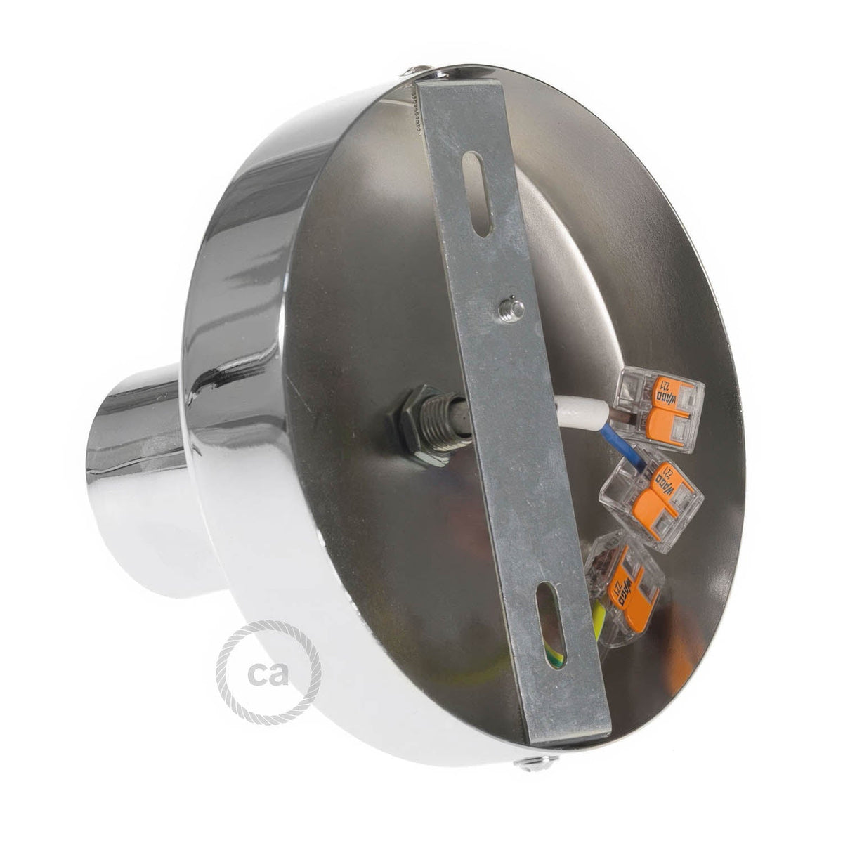 Fermaluce Metal, il punto luce in metallo a parete o soffitto - Cromo