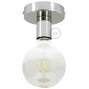 Fermaluce Metal, il punto luce in metallo a parete o soffitto - Cromo