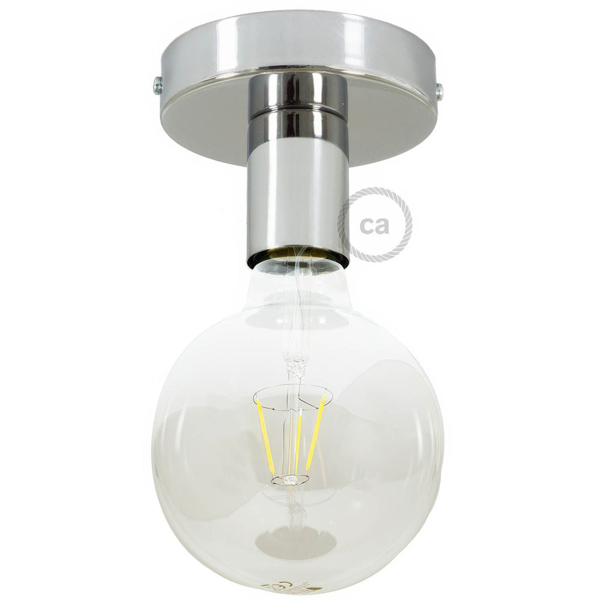 Fermaluce Metal, il punto luce in metallo a parete o soffitto - Cromo