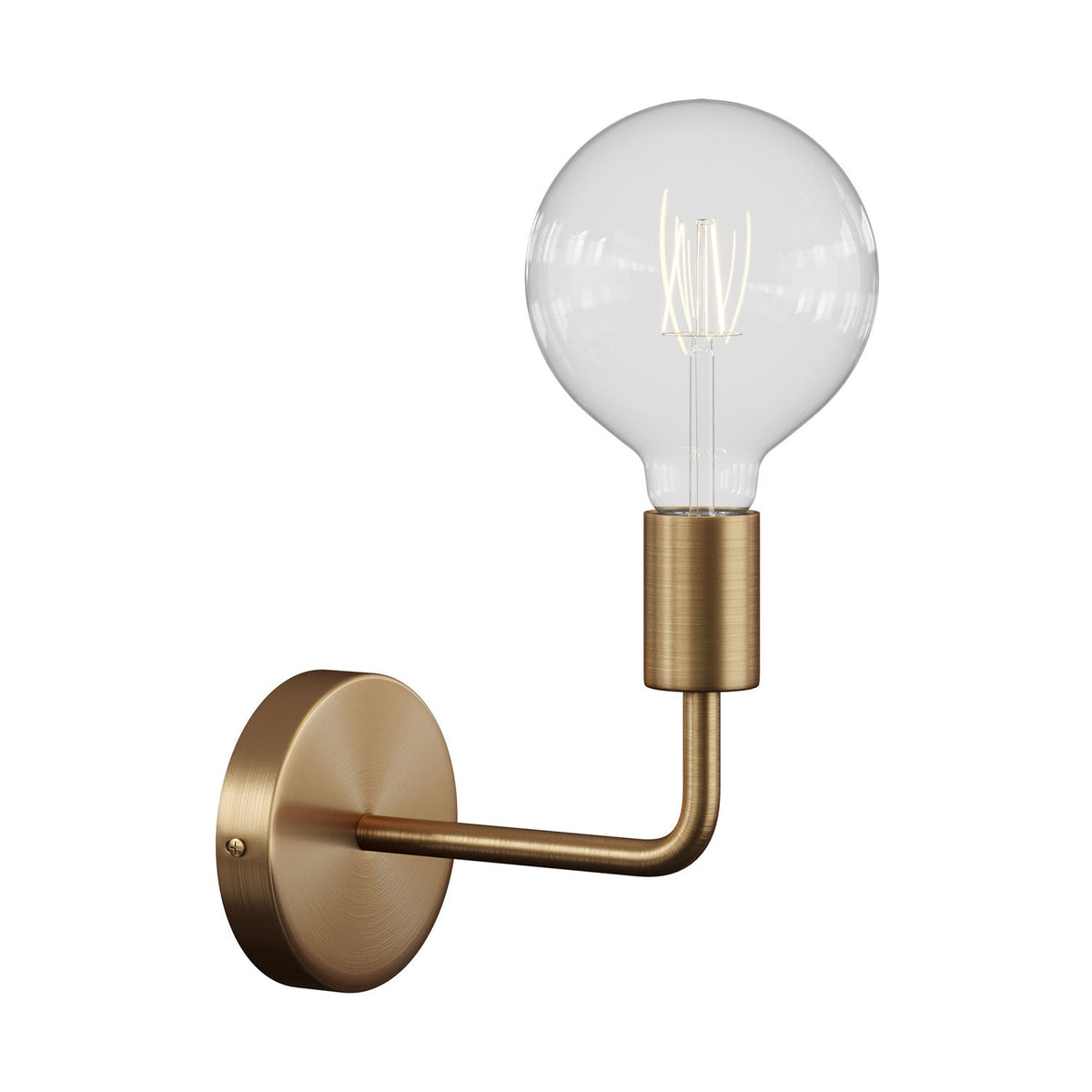 Fermaluce Metal, lampada a muro in metallo con estensione curva - Bronzo satinato