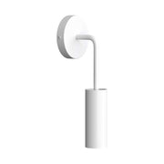 Fermaluce Metal, lampada a muro in metallo con estensione curva e paralume Tub-E14 - Bianco