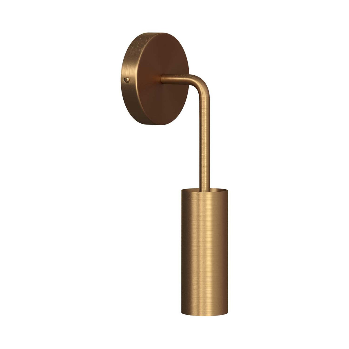 Fermaluce Metal, lampada a muro in metallo con estensione curva e paralume Tub-E14 - Bronzo satinato