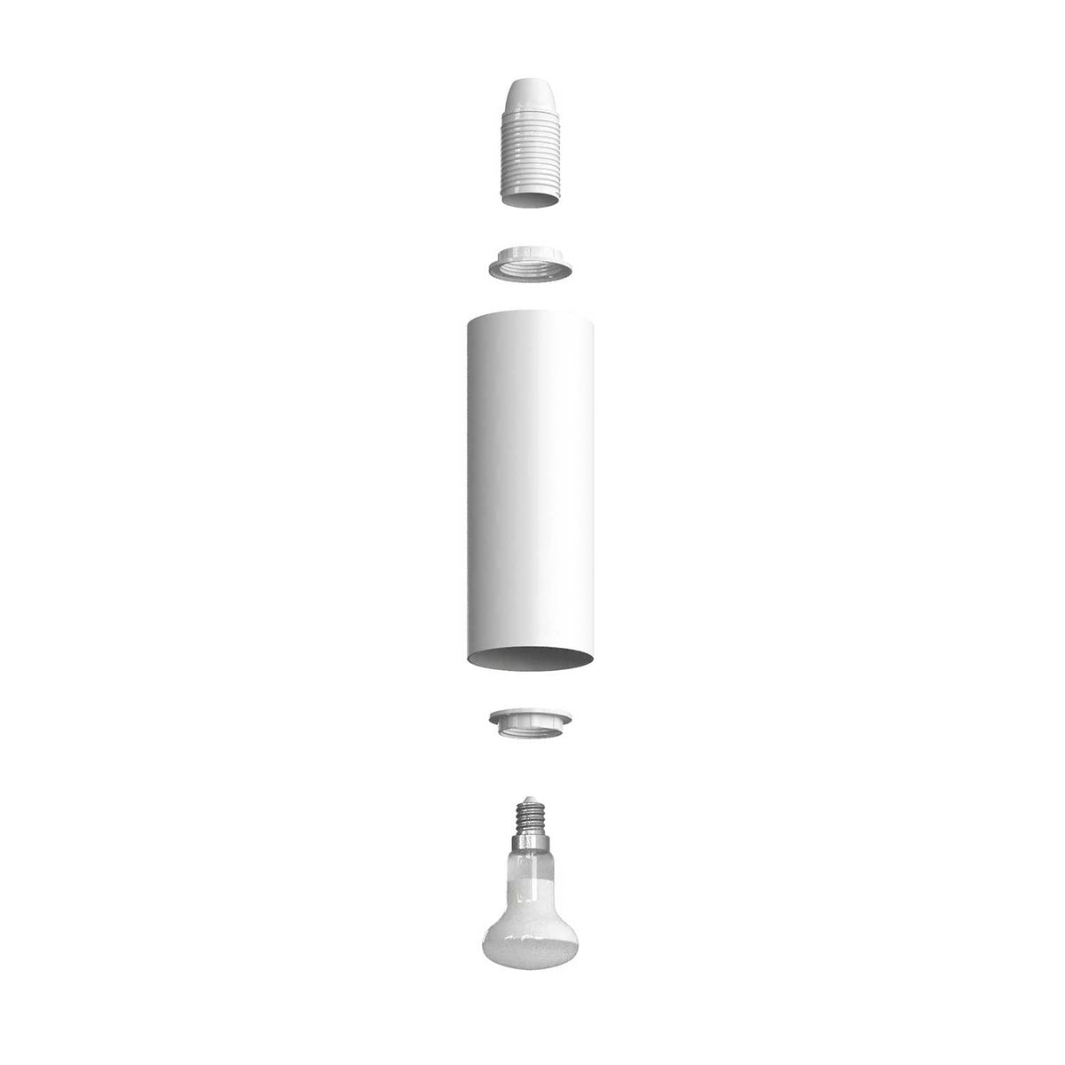 Fermaluce Metal, lampada a muro in metallo con estensione curva e paralume Tub-E14 - Rame