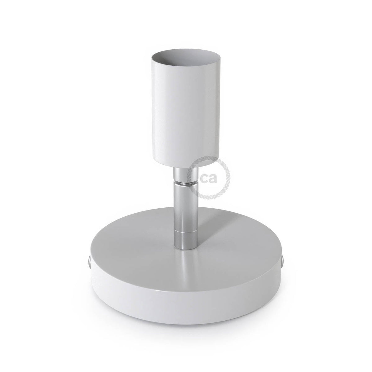 Fermaluce Metallo 90°, punto luce orientabile da parete o soffitto - Bianco lucido