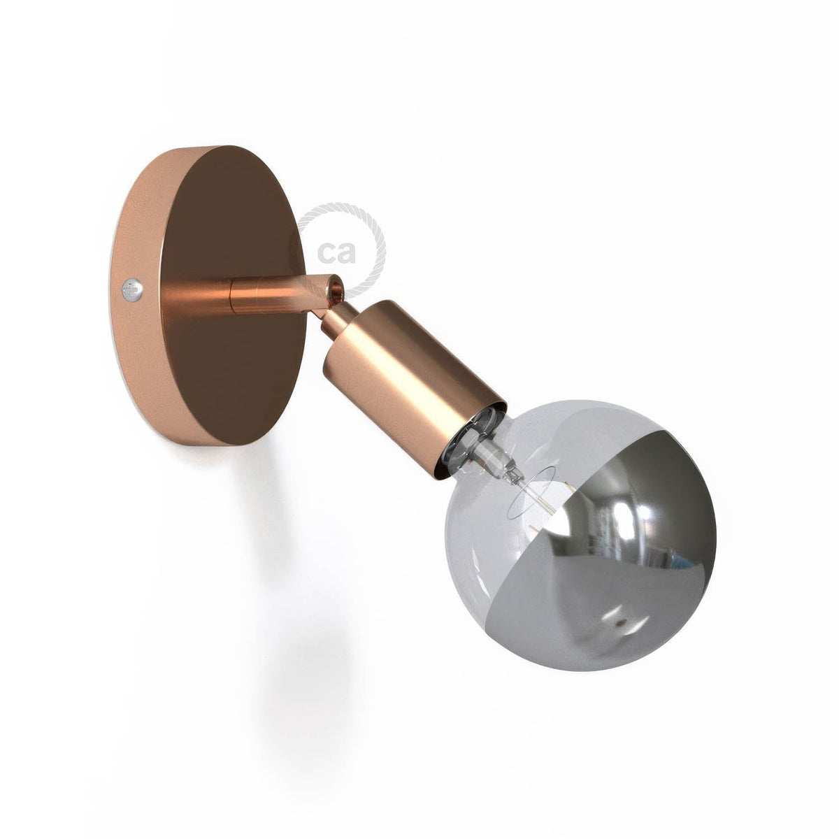 Fermaluce Metallo 90°, punto luce orientabile da parete o soffitto - Rame